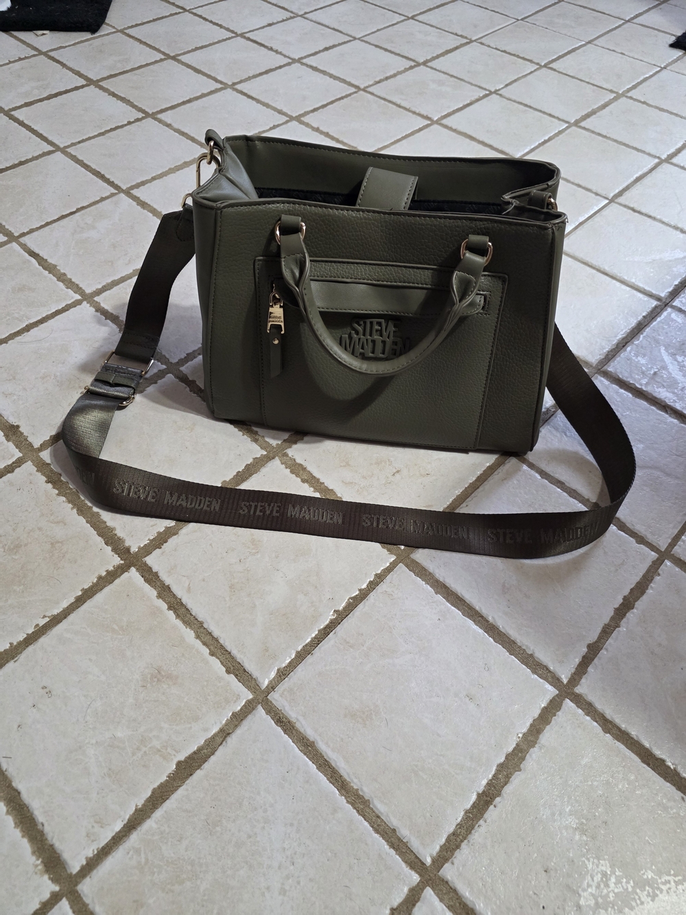 Steve Madden Olive Green Men's Crossbody Satchel